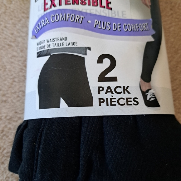 New! Nicole Miller Leggings 2 Pack Size Small Black Stretch Pants Cotton - Picture 6 of 10